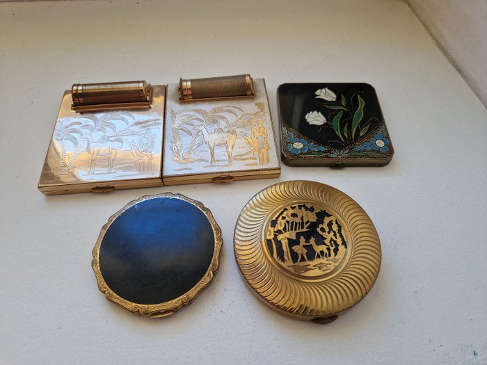 Boks (5) - Pulver kompakt / Guld metal / Bronze