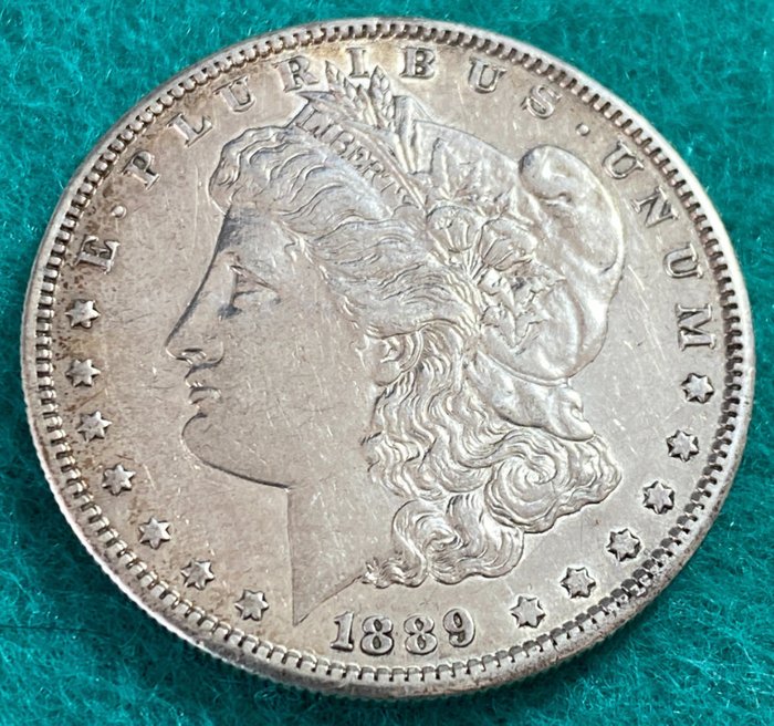 USA. Morgan Dollar 1889-S SEMI-KEY DATE!  (Utan reservationspris)