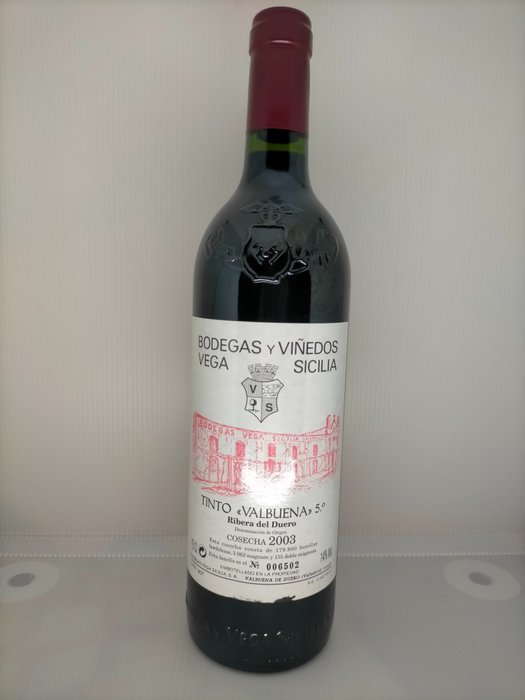 2003 Vega Sicilia, Tinto Valbuena 5º - 里貝拉格蘭德爾杜羅 - 1 Bottle (0.75L)