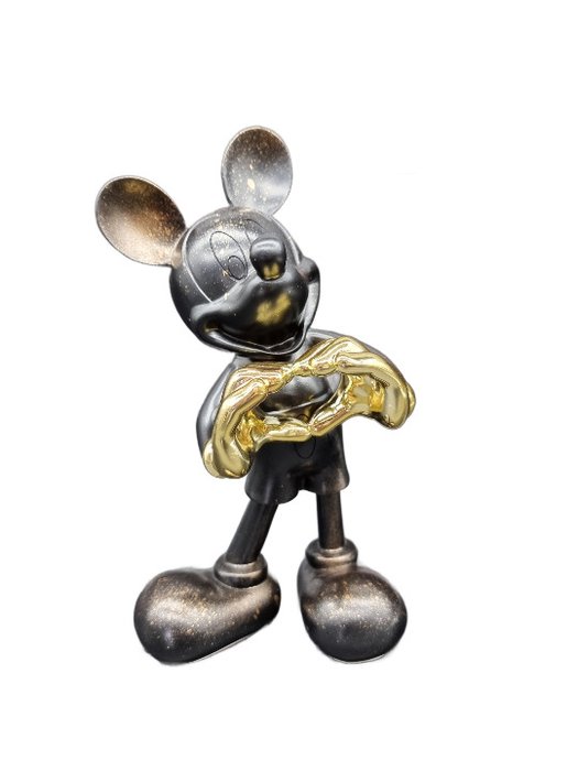 TC-Art - 塑像, Mickey Love - Black-Gold nr. 9/10 - 30 cm - 树脂 - 2024