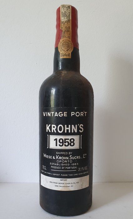 1958 Krohn - Douro Vintage Port - 1 Bouteille (0,75 l)