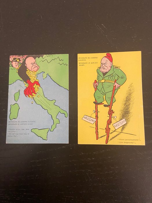 Satirisk andre verdenskrig - Postkort - 1940-1945