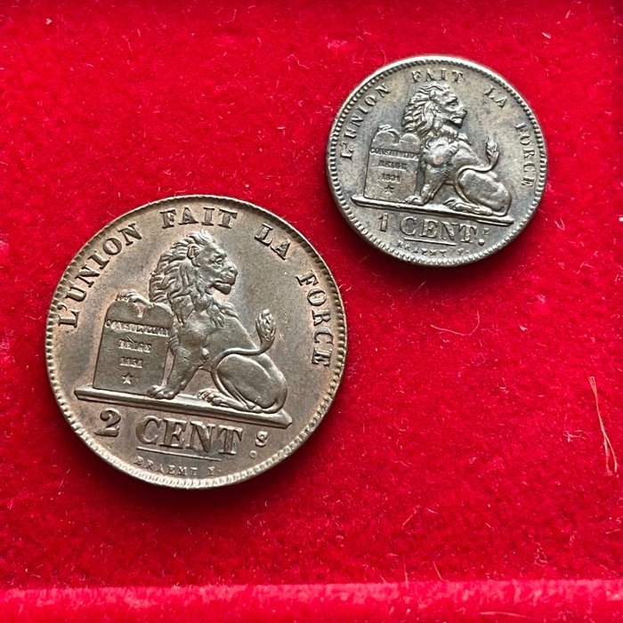 Βέλγιο. 1, 2 Cents 1856/ 1862  (χωρίς τιμή ασφαλείας)