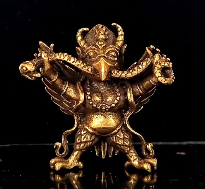 佛教物品 - 護身符 - 精製 - Garouda - Garuḍa (गरुड) - 奇怪的混合體 - 具有強大的治癒疾病能力的神 - 青銅 - 2010-2020