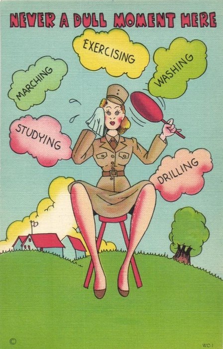 美國。 - 軍事 - 包括 Mutscope 卡、營地、幽默、軍隊中的女性等。 - 明信片 (57) - 1910-1950