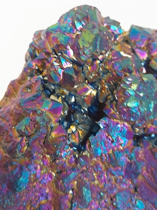 Titanium rock crystal aura (Vlamaura) - Height: 11 cm - Width: 10 cm- 1.55 kg