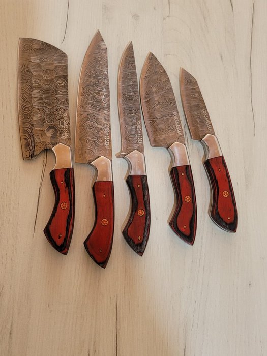廚刀 - Chef's knife - Pakka 木材和大馬士革鋼 - 北美