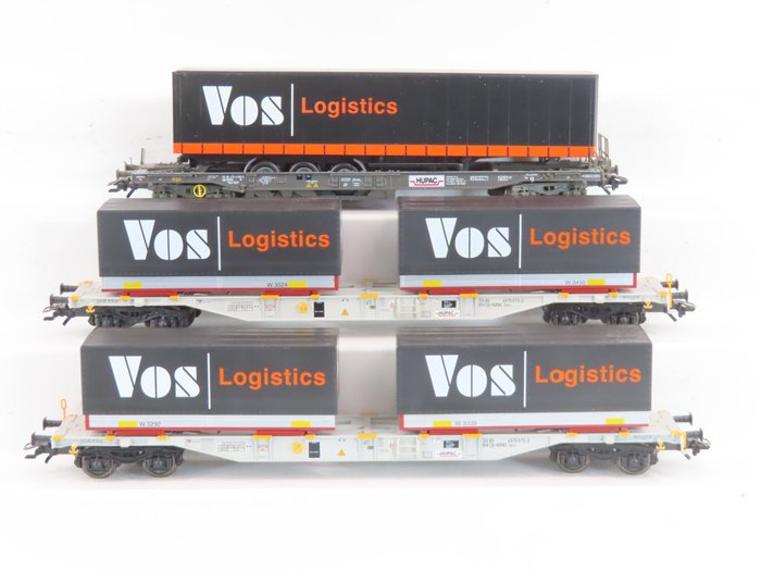 Märklin H0轨 - 47081 - 模型火车货车组 (1) - 集装箱车“VOS-Logistics”3 件套 - Hupac