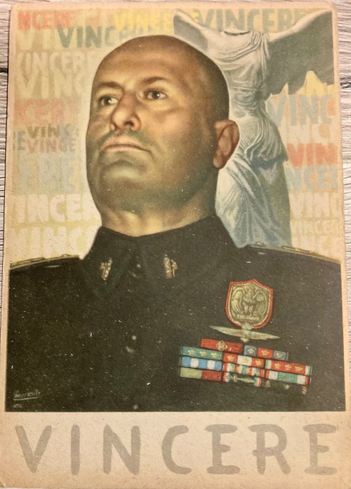 Italia - 2. Weltkrieg Syv militære postkort og et takkebrev fra 1939 fra sekretæren - Postkort - 1939-1944