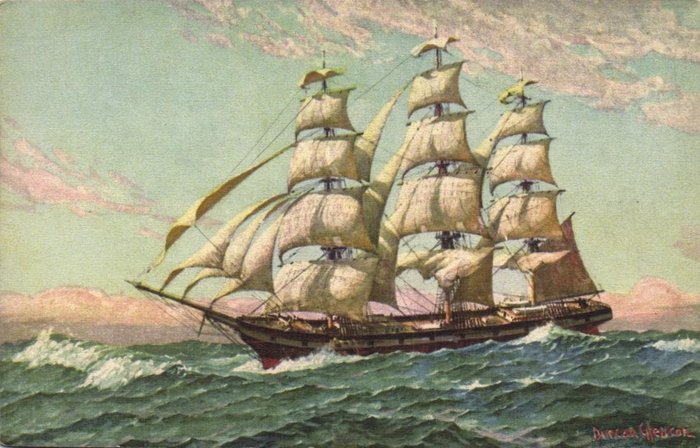 Purjelaivat - Veneet - Signeerattu/valokuvattu - mukaan lukien vanhat historialliset alukset, - Postikortti (133) - 1900-1950