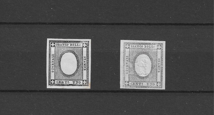 State Italiene Antice - Sardinia 1861 - Sardinia Timbre pentru imprimate 1 cent gri - Sassone 19h