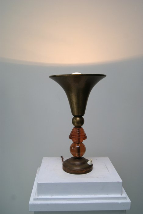 Lampe - Glas, Messing