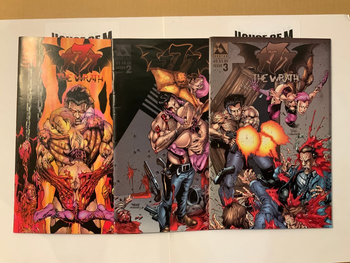 777 The Wrath (1998 Series) # 1-3 USA Adult 18+ COMPLETE series! No Reserve Price! - Rare NUDE Variant covers! High Grade! - 3 Comic collection - Erstausgabe - 1998