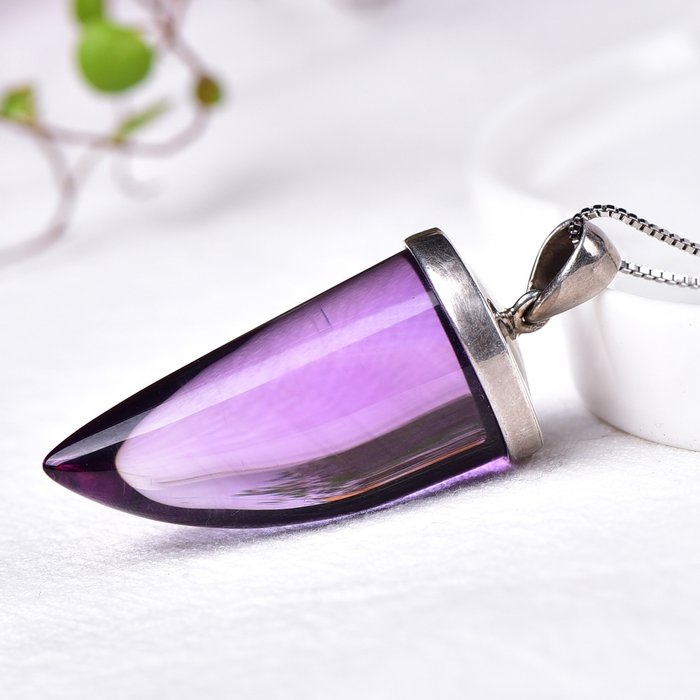 无底价 - 独特的紫水晶吊坠 - 天然珍品，仅此一件- 17.95 g