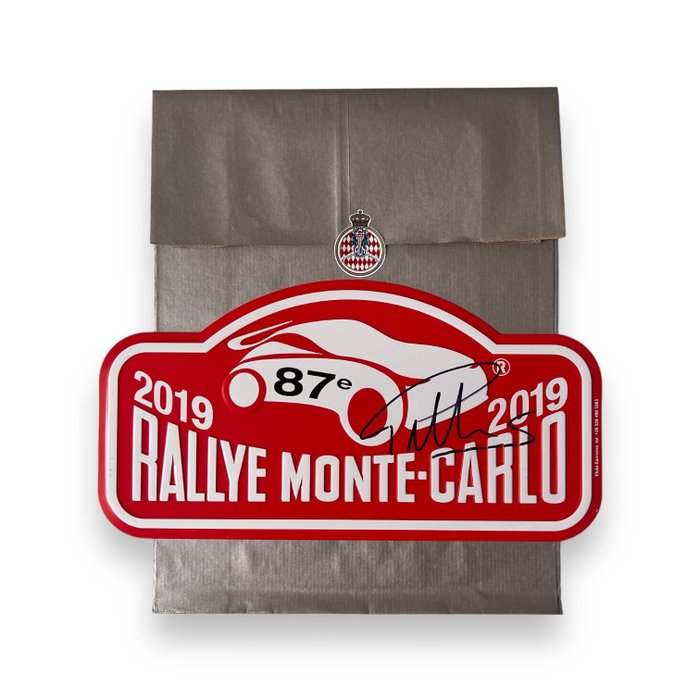 Automobile Club de Monaco - 匾 - 87e 蒙地卡羅拉力賽 -WRC- ACM 摩納哥 由 Petter Solberg 簽名 - 鋁