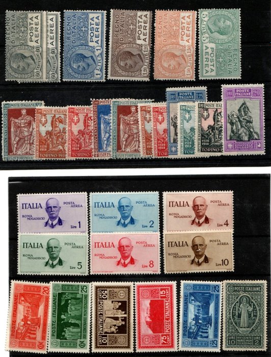 Italia - Reino 1913/1933 - 1913/1933 Reino de Italia. Lote de sellos MLH*, ver.