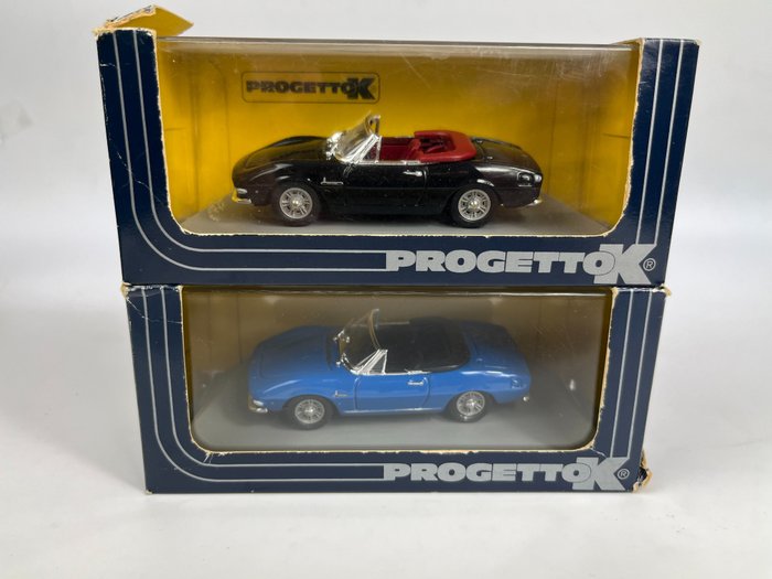 Progetto K 1:43 - Voiture miniature - Fiat Dino Spyder 2000 Nera + Fiat Dino Spyder 2000 Azzurro