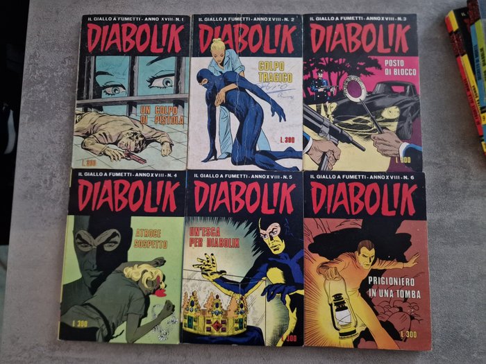 Diabolik nn. 1/24 - anno XVIII completo - 24 Comic - 第一版 - 1973