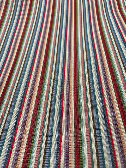 Gobelinowa tkanina obiciowa z wielokolorowym wzorem w paski - Tkanina obiciowa  - 300 cm - 280 cm