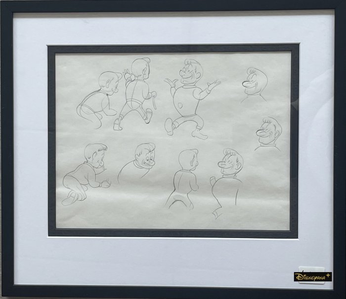Carl Barks - 1 Gerahmte Originalzeichnung - Pip Squeeks - 1952