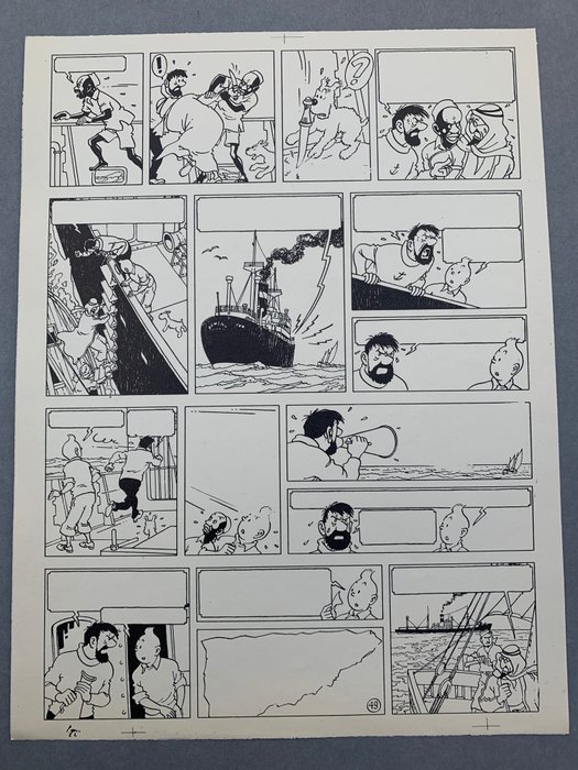 Tintin - Coke en Stock - Page 49 en "Édition Alternée" - Essai imprimerie sans les textes - 1 imprimir