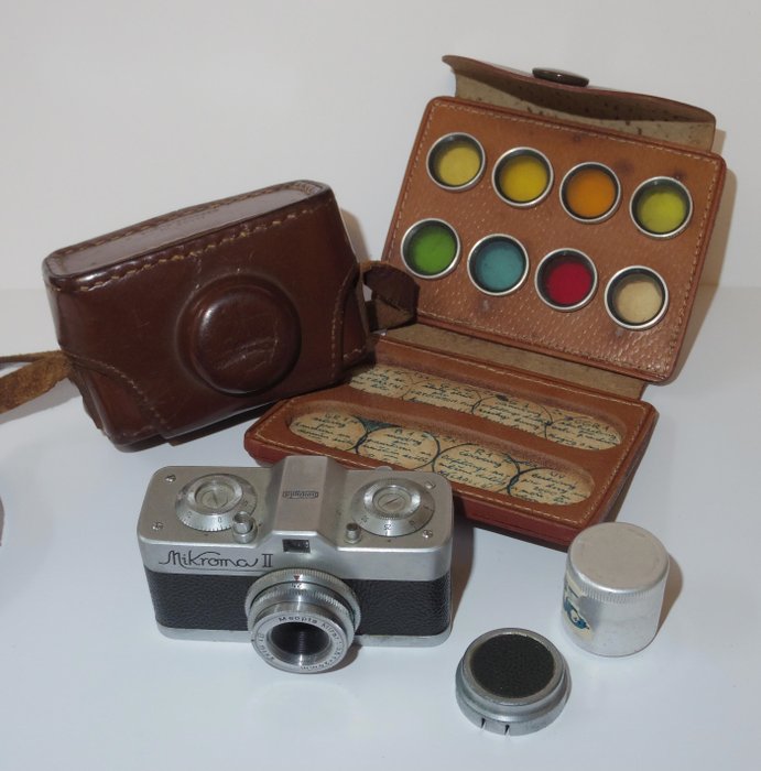 Meopta Mikroma II - 1959 - subminiatuur - incl. zeldzame filterset Sub-miniatyr kamera