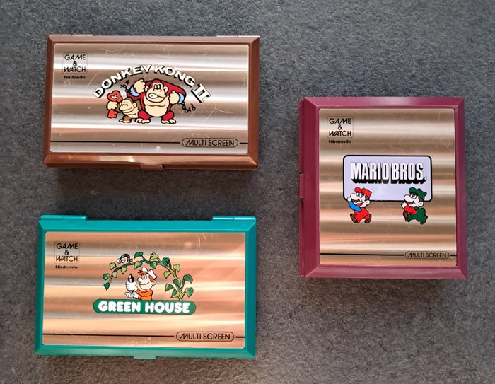 Nintendo - Green House, Mario Bros & Donkey Kong 2 - Game & Watch - Wide Screen - Handheld video game (3) - In original box