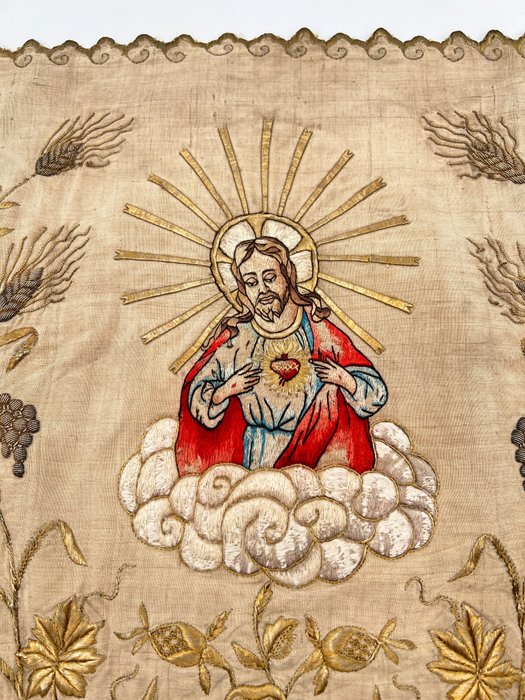 基督教物品 - 耶稣 - 真丝, 金, 银 - 1900-1910