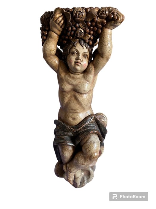 Sculptură, Angelote - 75 cm - Lemn