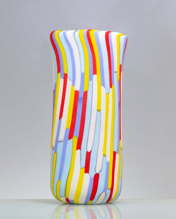 Murano - B.F. Signoretti - 花瓶 -  馬賽克 - 33.5 厘米  - 玻璃
