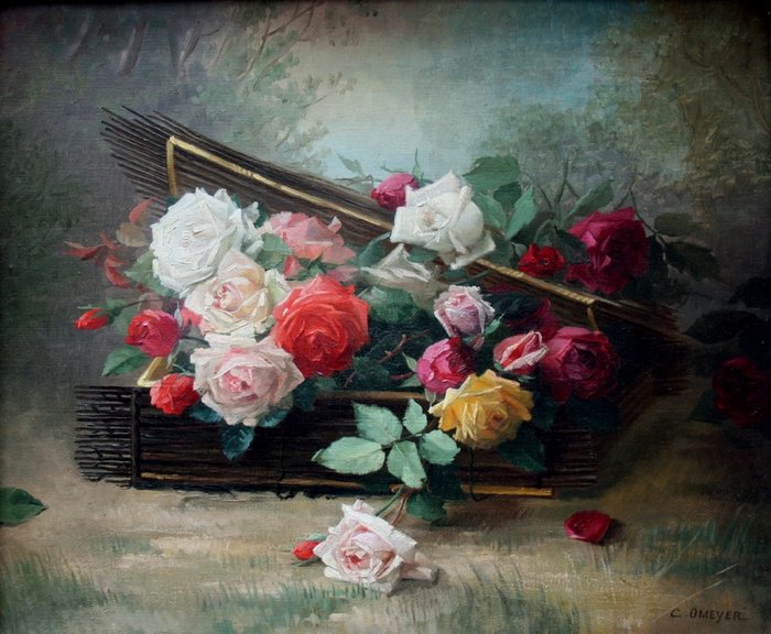 Camille Omeyer (1877-1959) - Basket of roses