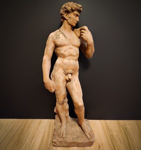 Escultura, David di Michelangelo - 160 cm - Impruneta terracota