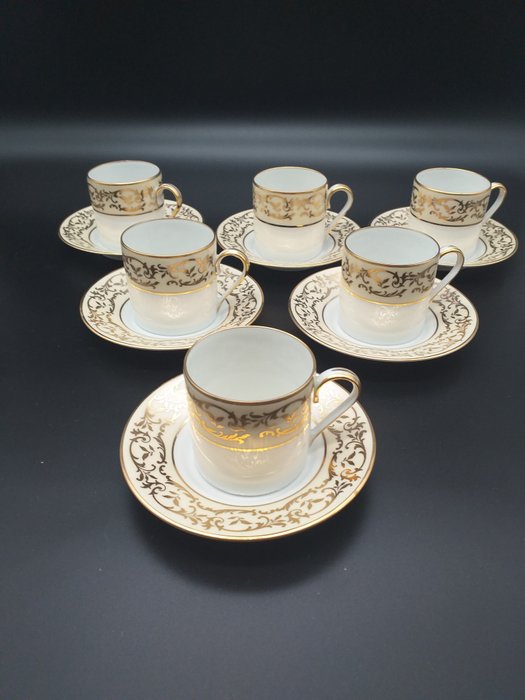 Ancienne Fabrique Royale Limoges - 6 人用咖啡杯具組 (12) - 瓷器