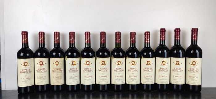 Il Poggione, Rosso di Montalcino, 3 x 2006, 3 x 2007, 3 x 2008, 3 x 2009 - 托斯卡納 - 12 瓶 (0.75L)