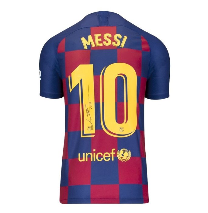巴塞隆納足球俱樂部 - 萊納爾·梅西 - 官方簽名球衣 