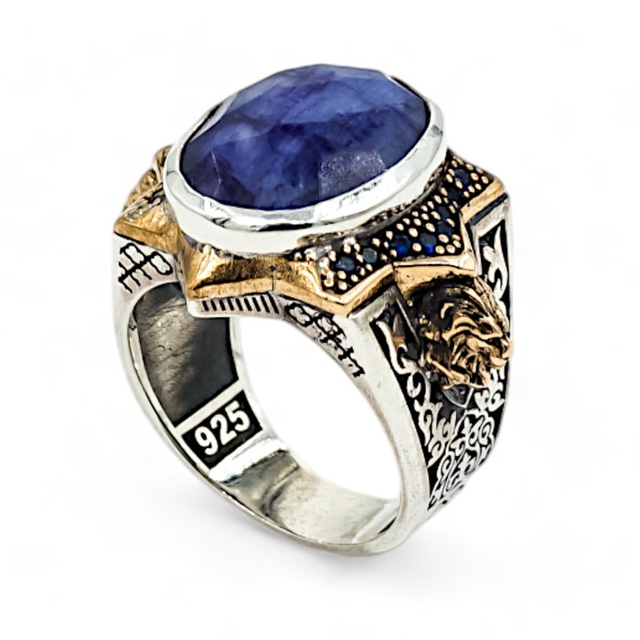 No Reserve Price - Ring Silver Lapis lazuli 