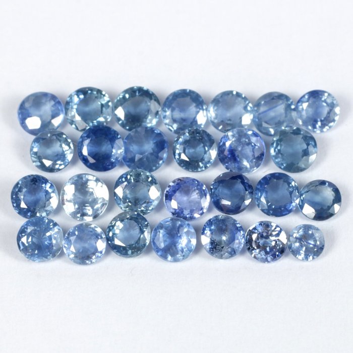 27 pcs  - Ingen reserve - Blue Sapphire - 2.40 ct