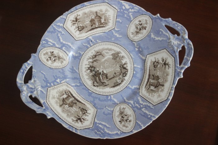 Rare plateau, plat, en porcelaine Creil Montereau, Napoléon III XIXe - 盤子 - 瓷器