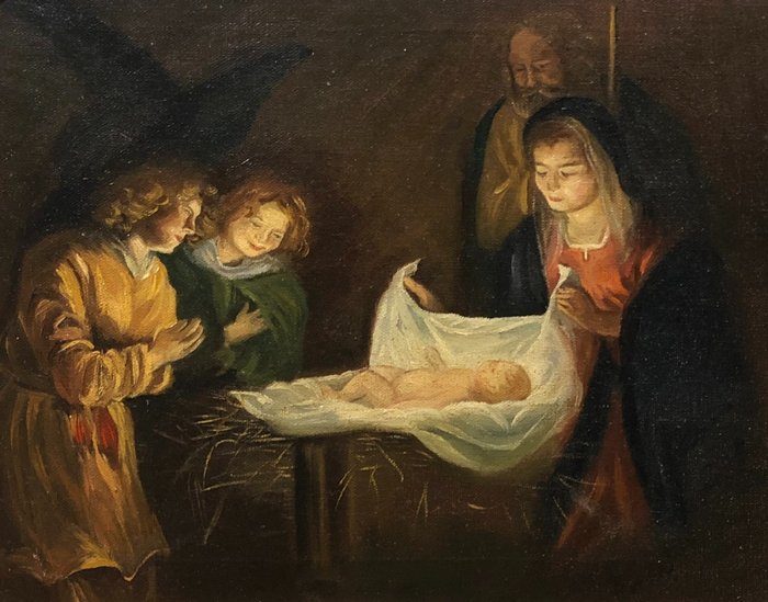 École Européene (XX), D'après Gerard van Honthorst - La Nativité