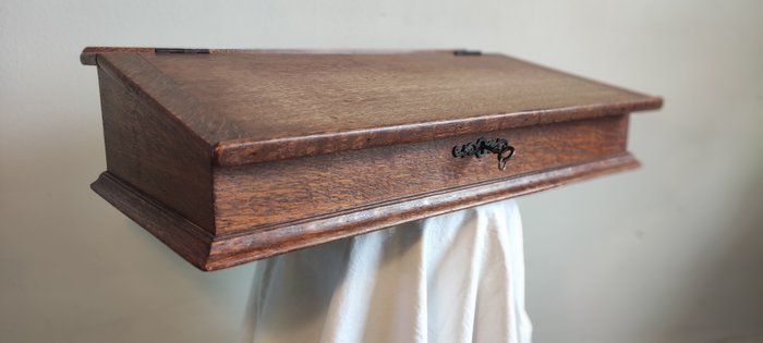 書桌 - 英國古董寫字盒 - 橡木，金屬鎖/鑰匙