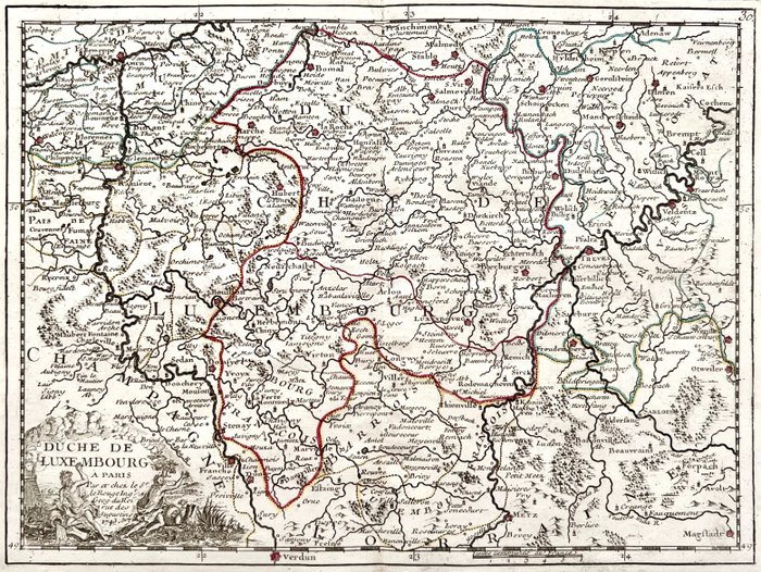 歐洲, 地圖 - 盧森堡; G.L. Le Rouge - Duché De Luxembourg - 1751-1760