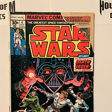 Star Wars (1977 Marvel Series) # 4 No Reserve Price! – Darth Vader Cover! Luke Skywalker, Princess Leia, Han Solo, Chewbacca, C-3PO – 1 Comic – Eerste druk – 1977