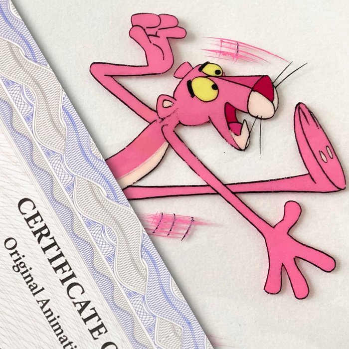 The Pink Panther : Vintage Original Animation CEL + SERTIFIKAT - Pink Panther