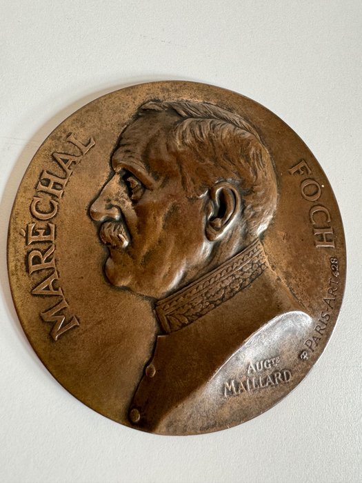 Frankreich - Gedenkmedaillon - Auguste Maillard (1864-1944) , Bronce, Mariscal Foch