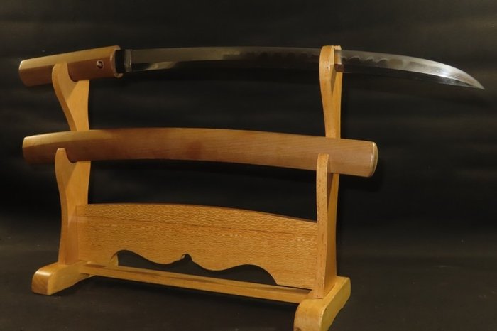 武士刀 - 玉金钢铁 - Nagamakinaoshi wakizashi w/White Sheath : A3-817 - 日本 - Muromachi period (1333-1573)