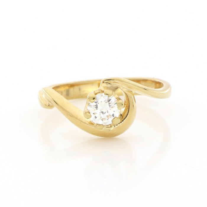χωρίς τιμή ασφαλείας - Δαχτυλίδι - 18 καράτια Κίτρινο χρυσό -  0.42 tw. Διαμάντι  (Φυσικό)