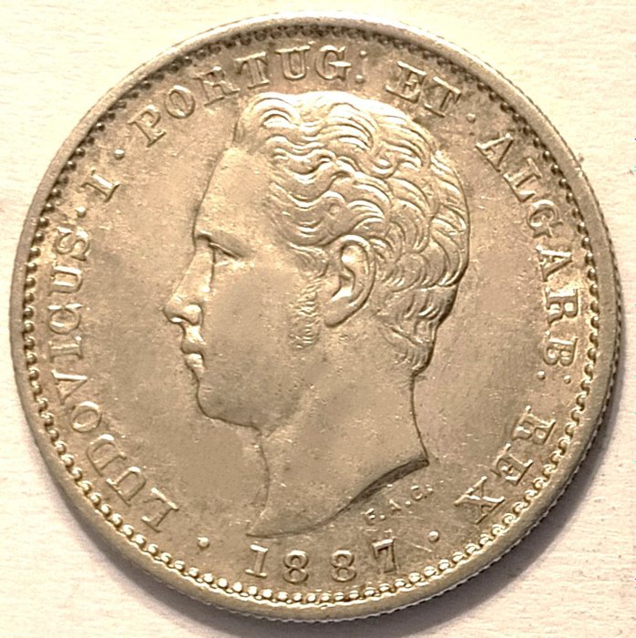 Portogallo. Luigi I del Portogallo (1861-1889). 200 Réis - 1887  (Senza Prezzo di Riserva)