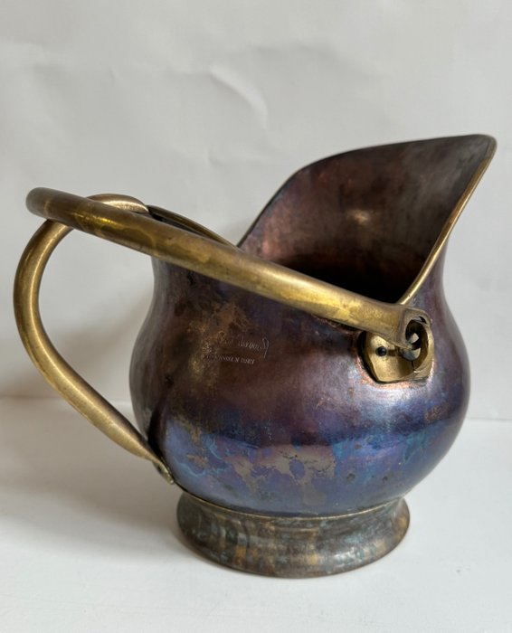 Jean Paul Thevenot - 双耳花瓶 -  “石蕊，效果”  - 铜, 黄铜