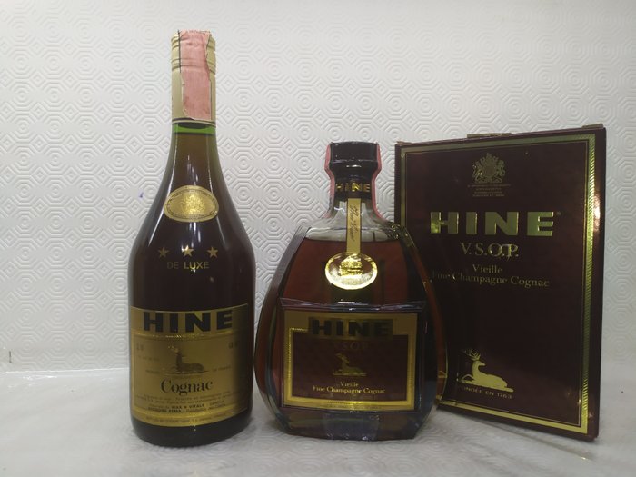 Hine - 3 Star De Luxe + VSOP  - b. Jaren 1980 - 70cl - 2 flessen