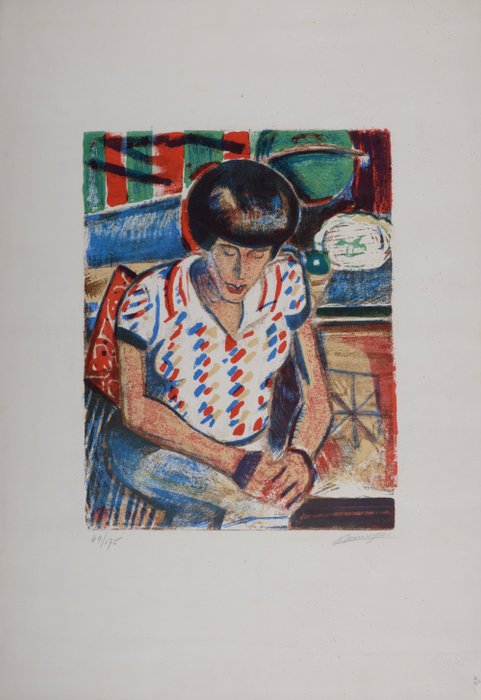 François Desnoyer (1894-1972) - Portrait de Souza - Hand-signed